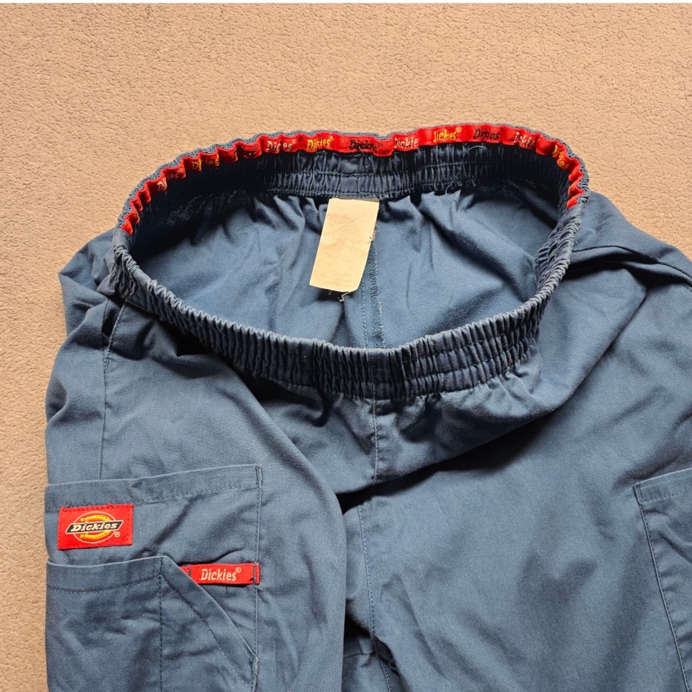 Dickies Blue Cargo Scrub Pants Elastic Waist Medical Workwear‎ Uniform One Size - Picture 5 of 10